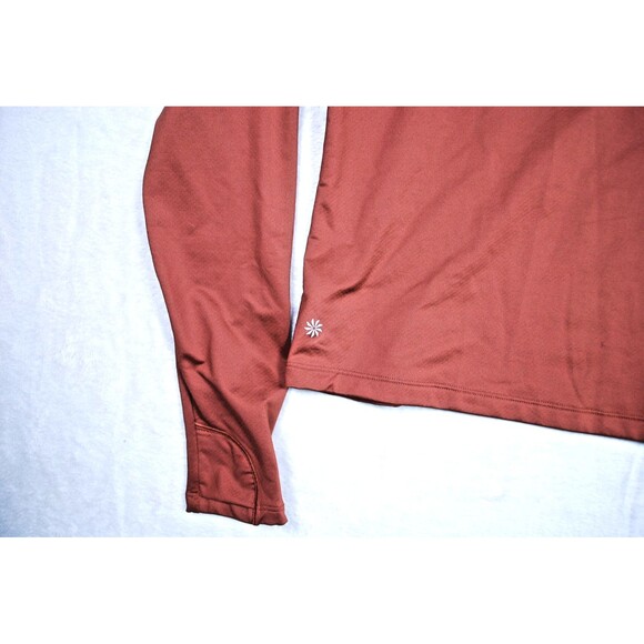 ATHLETA Whistler Mock Neck Copper Brown LS Crop Top Med NWOT - Picture 7 of 7